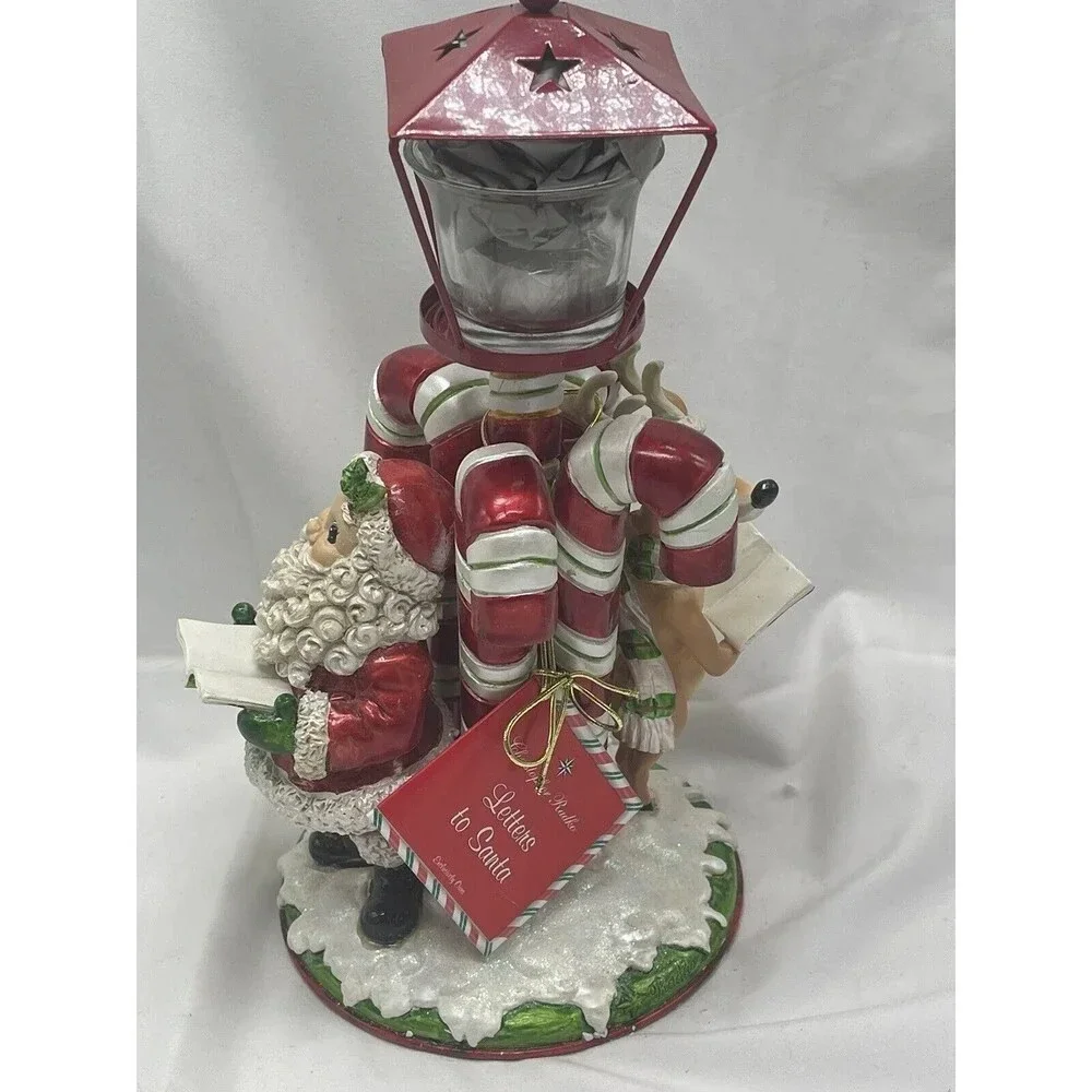 Radko Letters to Santa Candy Cane Votive Ceramic Box